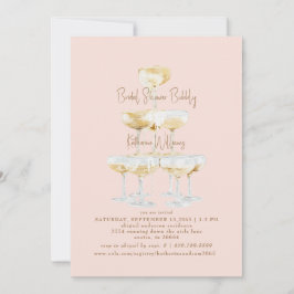 Blush Vrijgezellenfeest Bubbly Champagne Kaart