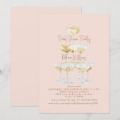 Blush Vrijgezellenfeest Bubbly Champagne Kaart (Voorkant / Achterkant)