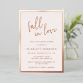 Blush Vrijgezellenfeest Folie Uitnodiging (Staand Voorkant)