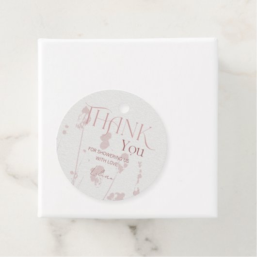 Blush Vrijgezellenfeest Party Circle Dank u Label (In situ)