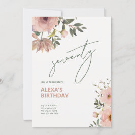 Blush Vrouwelijk Bloemen Jubileum Verjaardag Kaart