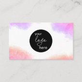 Blush Watercolor Aangepast Logo QR Code Visitekaartje (Voorkant)