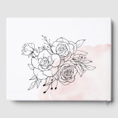 Blush Watercolor & Black Floral Elegant Wedding Gastenboek (Achterkant)