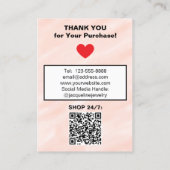 Blush Watercolor Earrings QR Code Visitekaartje (Achterkant)
