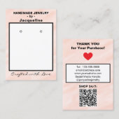 Blush Watercolor Earrings QR Code Visitekaartje (Voorkant / Achterkant)