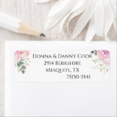 Blush Watercolor Floral Wedding Etiket (Insitu)