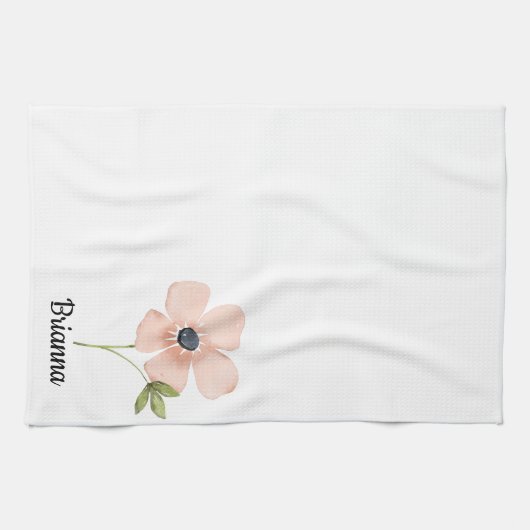 Blush Watercolor Flower Name Theedoek (Horizontaal)