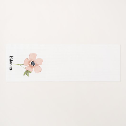 Blush Watercolor Flower Name Yogamat (Achterkant (horizontaal))