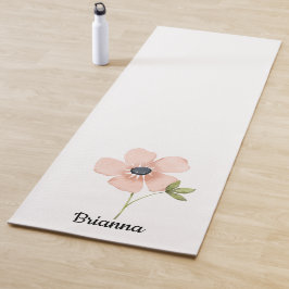 Blush Watercolor Flower Name Yogamat