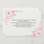 Blush Watercolor Roses Wedding Bedankkaart (Achterkant)