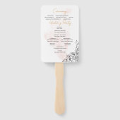 Blush Watercolor with Elegant Black Floral Details Handwaaier (Achterkant)