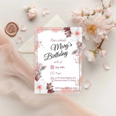 Blush Watercolour Florals Birthday Kaart