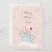  Blush Watering kan bloemen Moederdag Kaart (Voorkant)