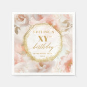 Blush Waterverf 80 Verjaardag servetten gepersonal (Voorkant)