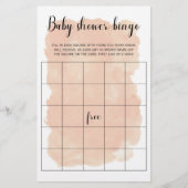 Blush Waterverf Baby shower Bingo Game (Voorkant)
