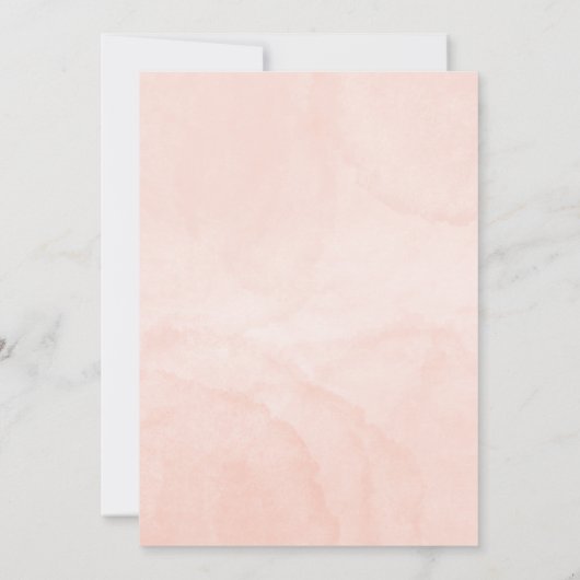 Blush waterverf Baby shower Opmerking + gedicht Bedankkaart (Achterkant)