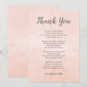 Blush waterverf Baby shower Opmerking + gedicht Bedankkaart (Voorkant / Achterkant)