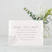 Blush Waterverf Baby Uitnodiging (Staand voorkant)