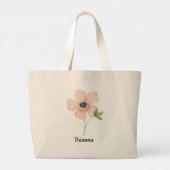 Blush Waterverf Bloem Naam Grote Tote Bag (Achterkant)