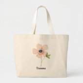 Blush Waterverf Bloem Naam Grote Tote Bag (Voorkant)