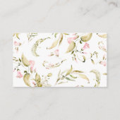 Blush Waterverf Bloemen Bruids Display Douche Informatiekaartje (Achterkant)