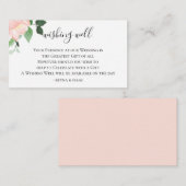 Blush Waterverf Bloemen Bruiloft Wishing Well Informatiekaartje (Voorkant / Achterkant)