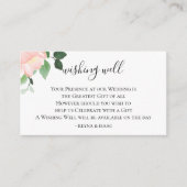 Blush Waterverf Bloemen Bruiloft Wishing Well Informatiekaartje (Voorkant)