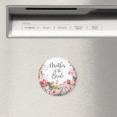 Blush Waterverf Bloemen Moeder van de Bruid Ronde Magneet (Insitu (Vaatwasser))