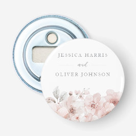 Blush Waterverf Bloemen Mooie bruiloft Button Flesopener