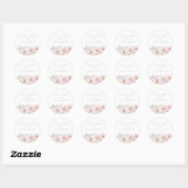 Blush Waterverf Bloemen Mooie bruiloft Ronde Sticker (Vel)