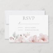 Blush Waterverf Bloemen Mooie bruiloft RSVP Kaartje (Voorkant)
