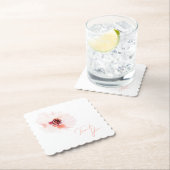 Blush Waterverf Bloemen Trouwpapier Onderzetter (Insitu)