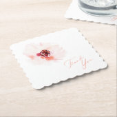 Blush Waterverf Bloemen Trouwpapier Onderzetter (Gebogen)