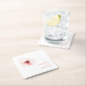 Blush Waterverf Bloemen Trouwpapier Onderzetter (Insitu)