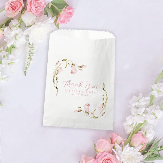 Blush Waterverf Bloemen Vrijgezellenfeest Bedankzakje