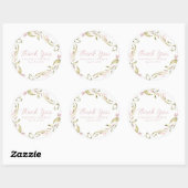 Blush Waterverf Bloemen Vrijgezellenfeest Favor Ronde Sticker (Vel)