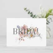 Blush Waterverf Bloemen Vrijgezellenfeest Kaart (Staand voorkant)