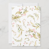 Blush Waterverf Bloemen Vrijgezellenfeest Kaart (Achterkant)