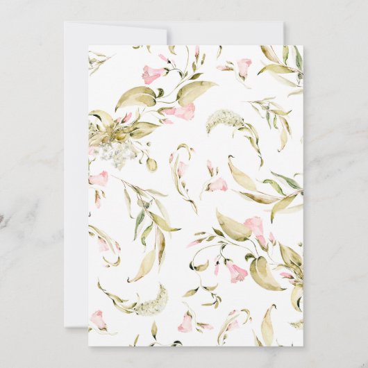 Blush Waterverf Bloemen Vrijgezellenfeest Kaart (Achterkant)