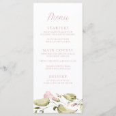 Blush Waterverf Bloemen Vrijgezellenfeest Menu (Voorkant)