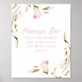 Blush Waterverf Bloemen Vrijgezellenfeest Mimosa B Poster (Voorkant)