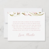 Blush Waterverf Bloemen Vrijgezellenfeest Plat Bedankkaart (Achterkant)