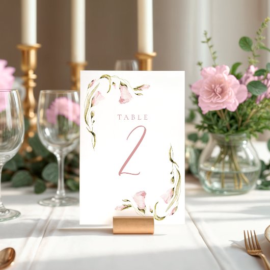 Blush Waterverf Bloemen Vrijgezellenfeest Plat Kaart