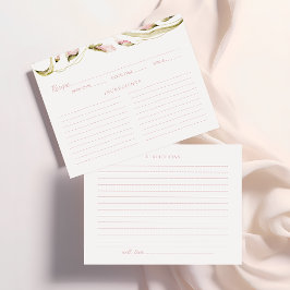 Blush Waterverf Bloemen Vrijgezellenfeest Recept K Informatiekaartje