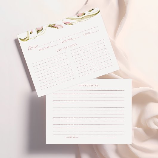 Blush Waterverf Bloemen Vrijgezellenfeest Recept K Informatiekaartje