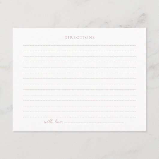 Blush Waterverf Bloemen Vrijgezellenfeest Recept K Informatiekaartje (Achterkant)