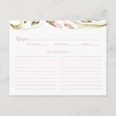 Blush Waterverf Bloemen Vrijgezellenfeest Recept K Informatiekaartje (Voorkant)