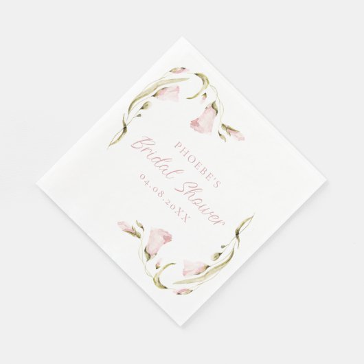 Blush Waterverf Bloemen Vrijgezellenfeest Servet (Hoek)