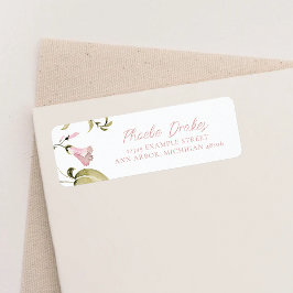 Blush Waterverf Bloemen Vrijgezellenfeest Terug Etiket