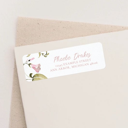 Blush Waterverf Bloemen Vrijgezellenfeest Terug Etiket